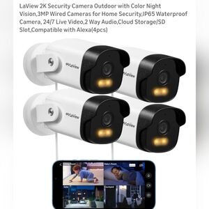Outdoor Security Cameras 2k - 4 Pack Brand New In Box